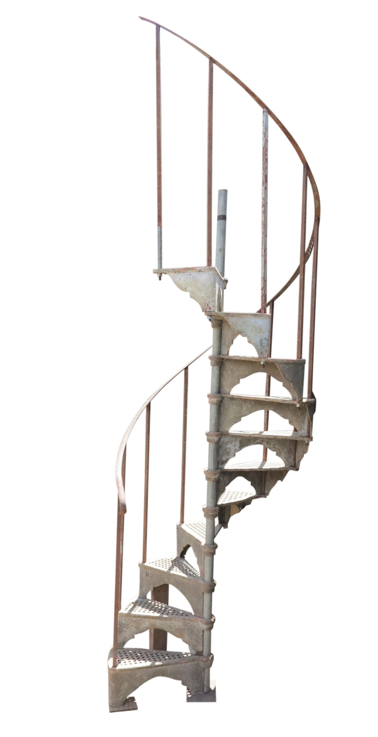 Small Industrial Cast Iron Spiral Staircase - 9058
