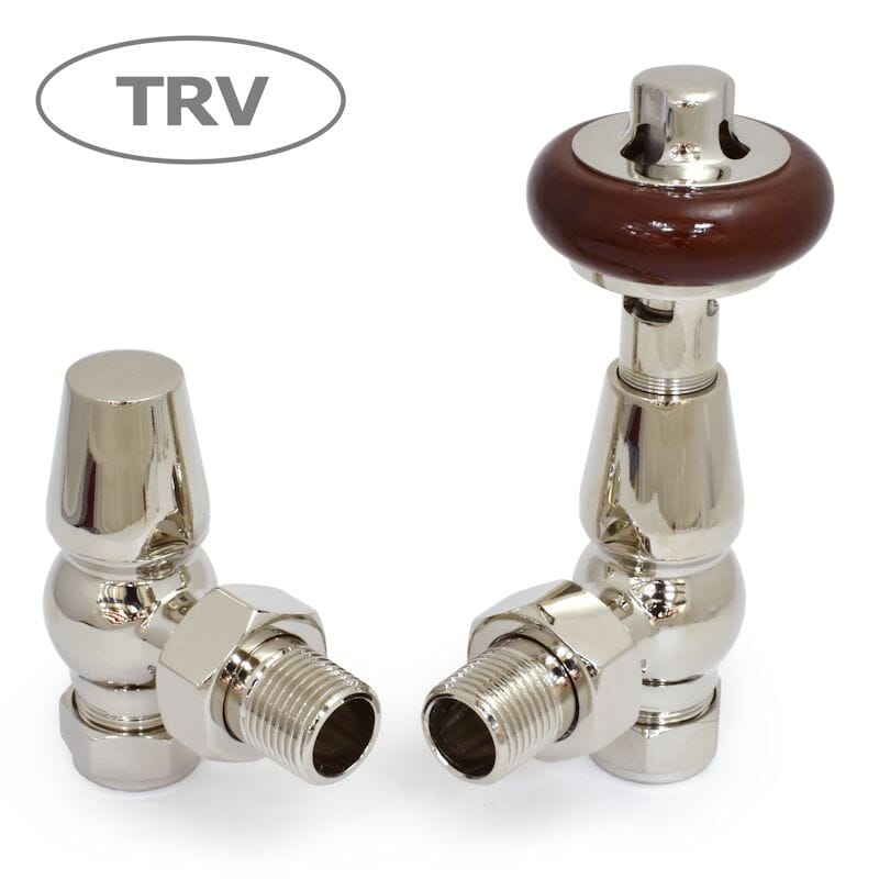 Faringdon Polished Nickel TRV Cast Iron Radiator Valves - Farn