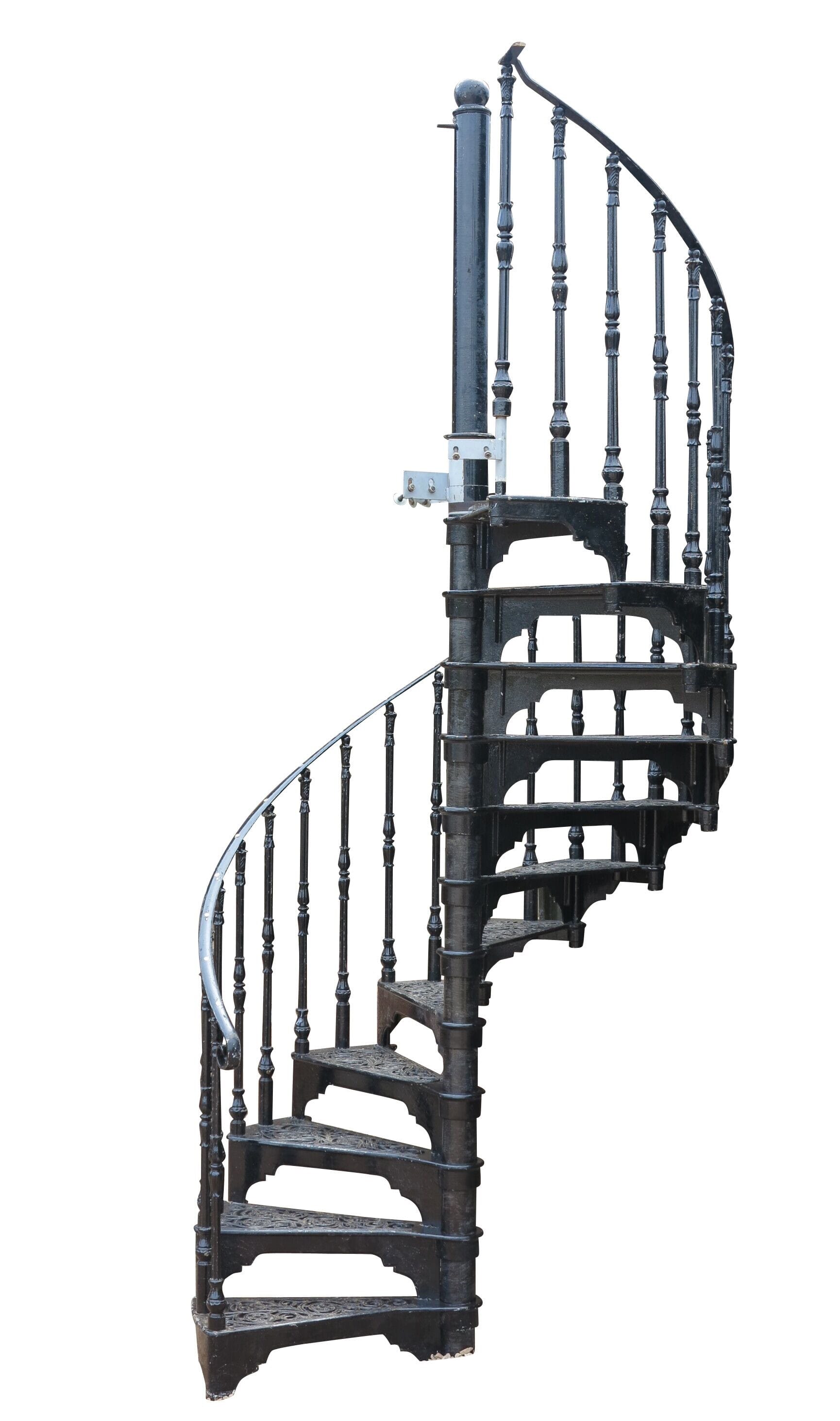 Substantial Cast Iron Black Spiral Staircase - 9095