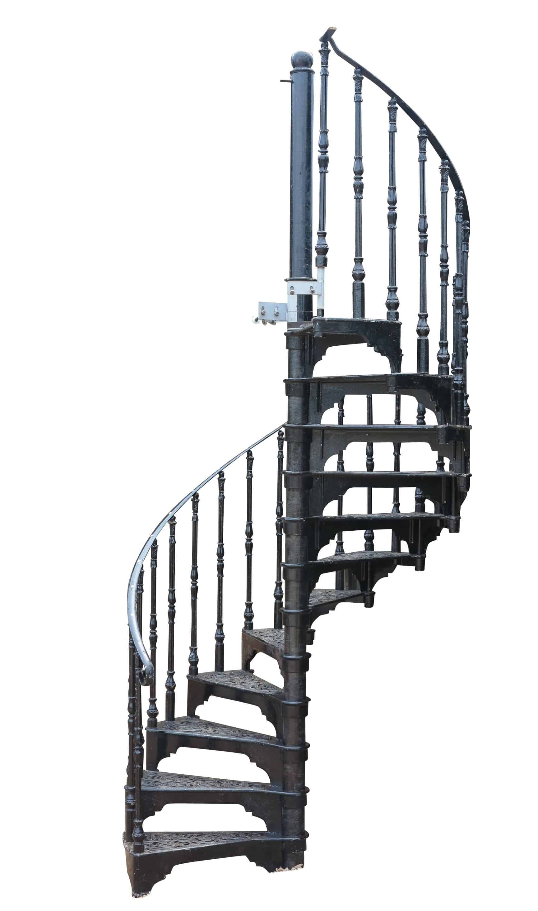 Substantial Cast Iron Black Spiral Staircase