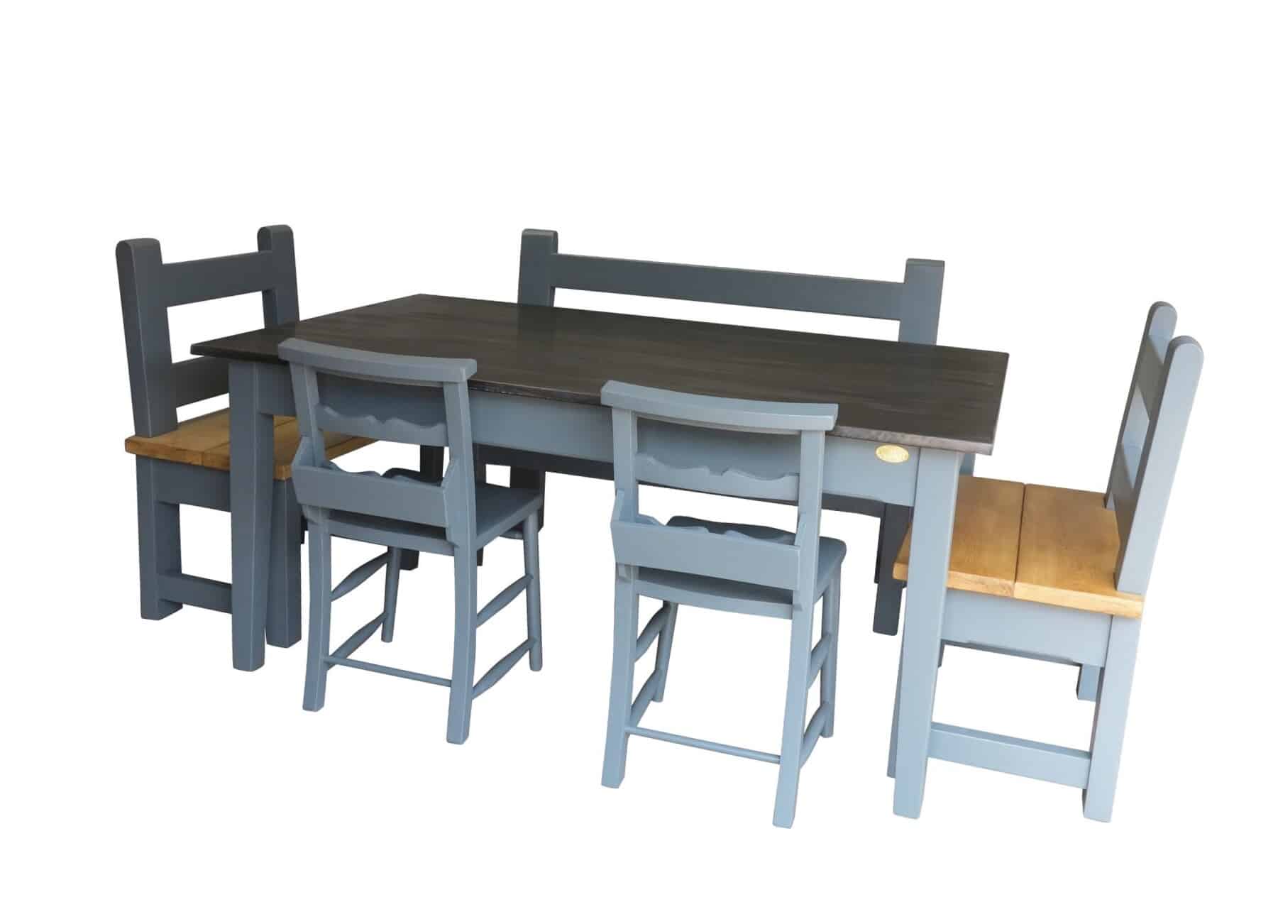 Bespoke Antiqued Zinc Top Dining Table Benches and Chairs