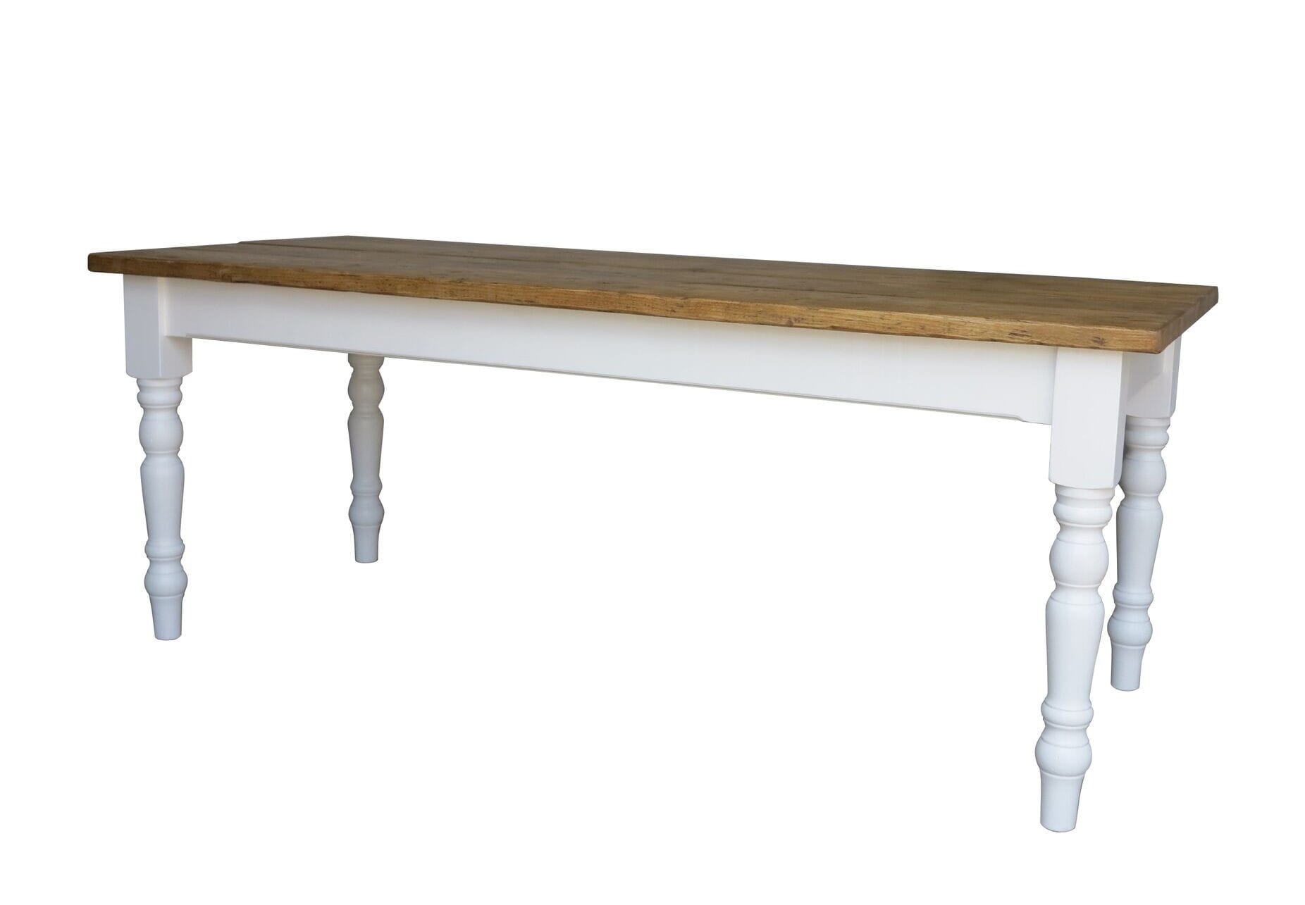 Reclaimed Plank Top Kitchen Table with Painted Base - 9077