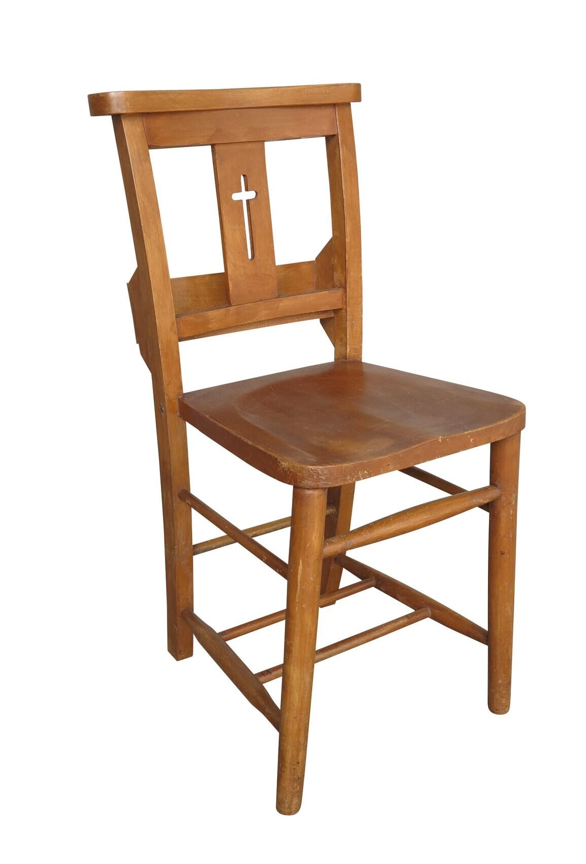 Antique Church / Chapel Chairs With Crosses & Bible Back - 9079a