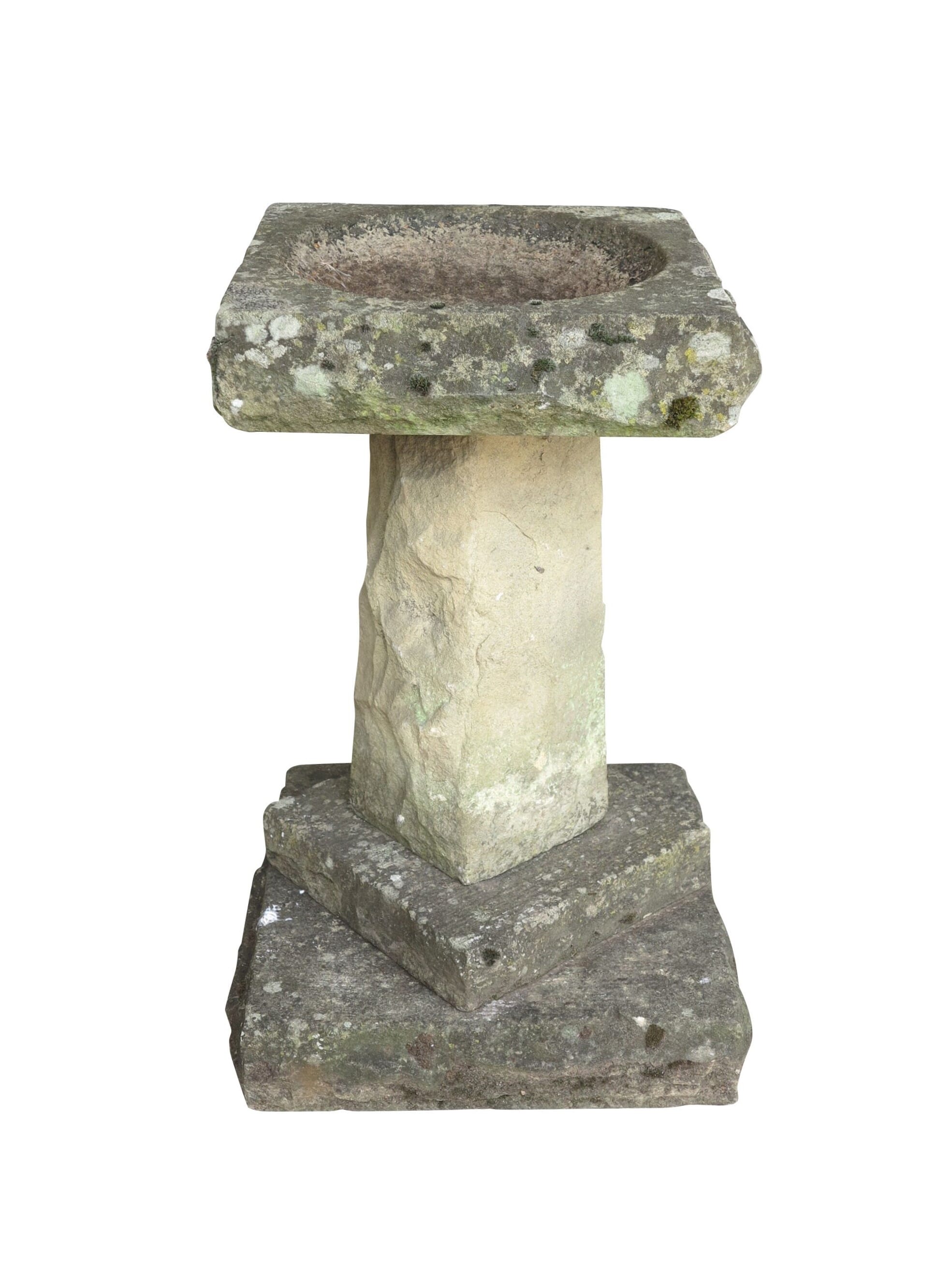 Reclaimed Reconstituted Stone Garden Bird Bath Ornament - 9081