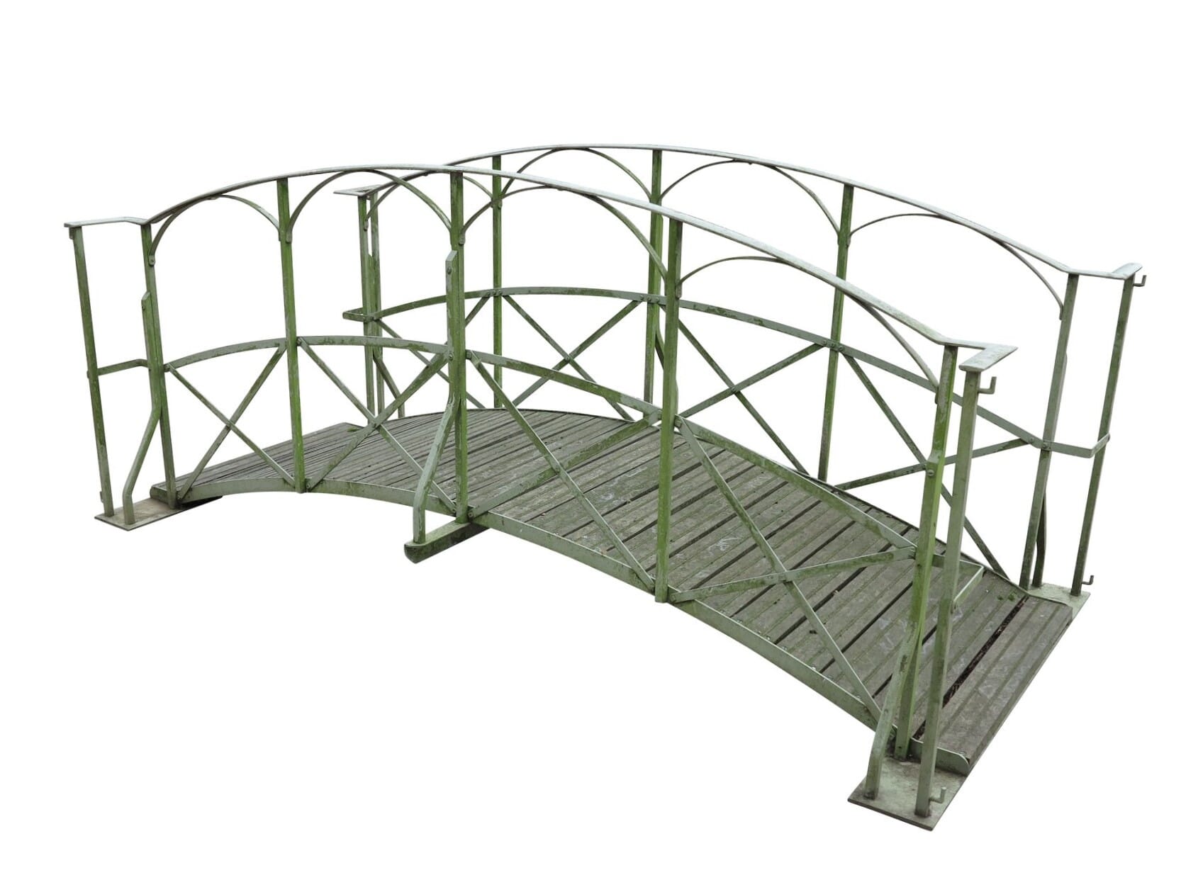 Iron & Timber Pedestrian Foot Bridge For Ponds & Streams - 9697