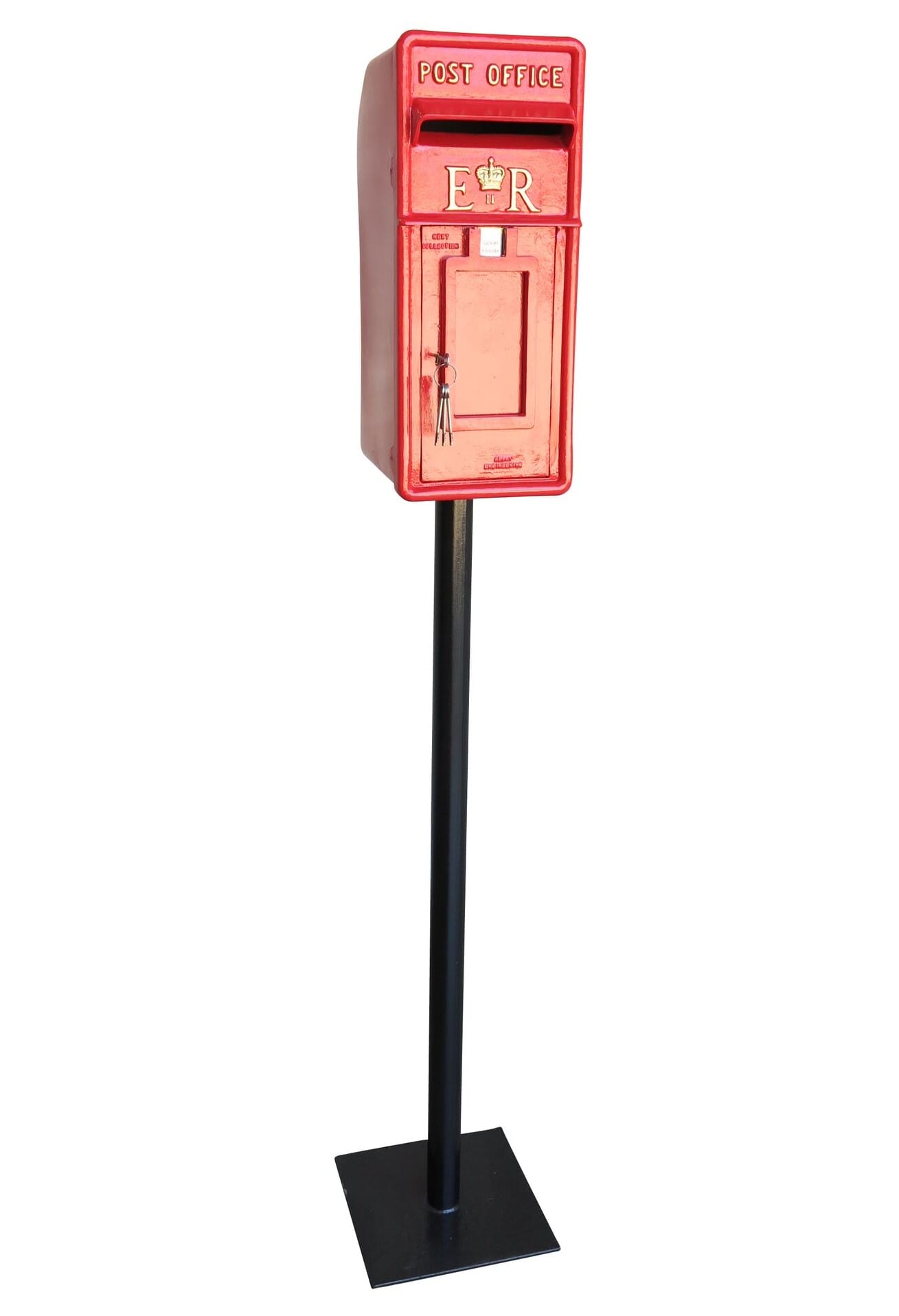 Original Post Office Cast Iron ER II Post Box & Pole - 9075