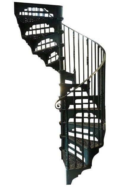 Safety Stairways Cast Iron Spiral Staircase Painted Black - 9091