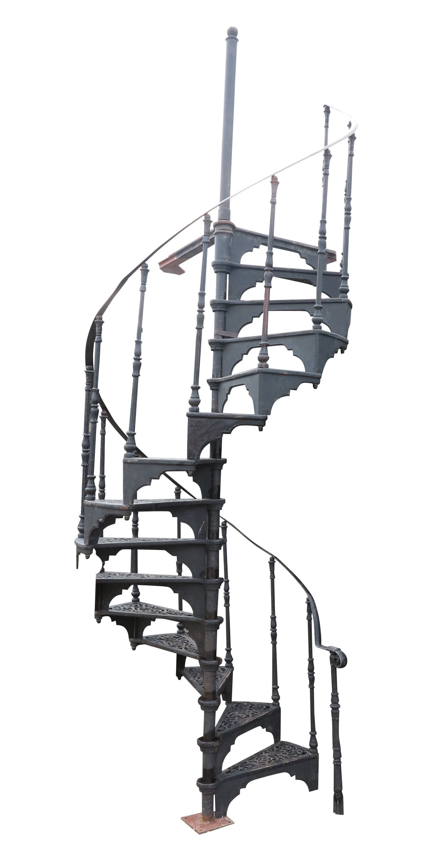 Large Cast Iron Black Safety Stairways Spiral Staircase - 9084