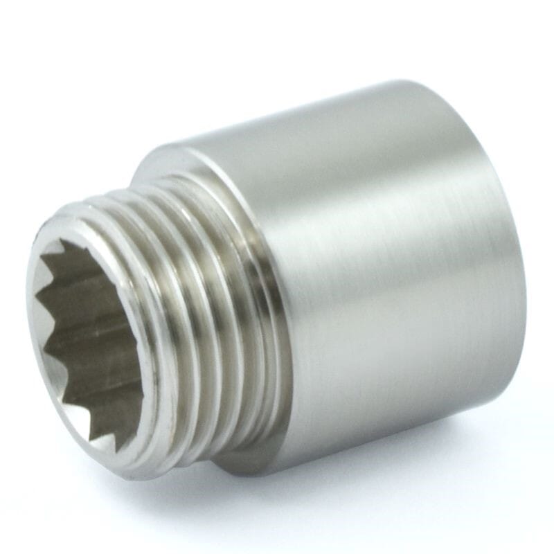 Satin Nickel Radiator Valve 20mm Tail Extension - Wexsn20