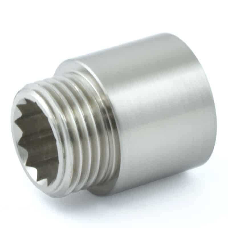 20mm Long Satin Nickel Valve Tail Extension