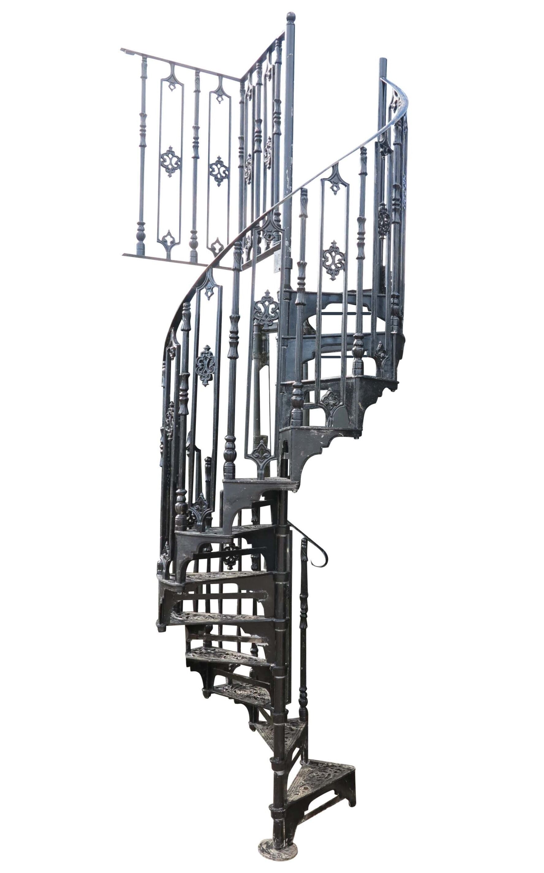 Cast Metal Cottage Craft Spiral Staircase With Balcony - 9109