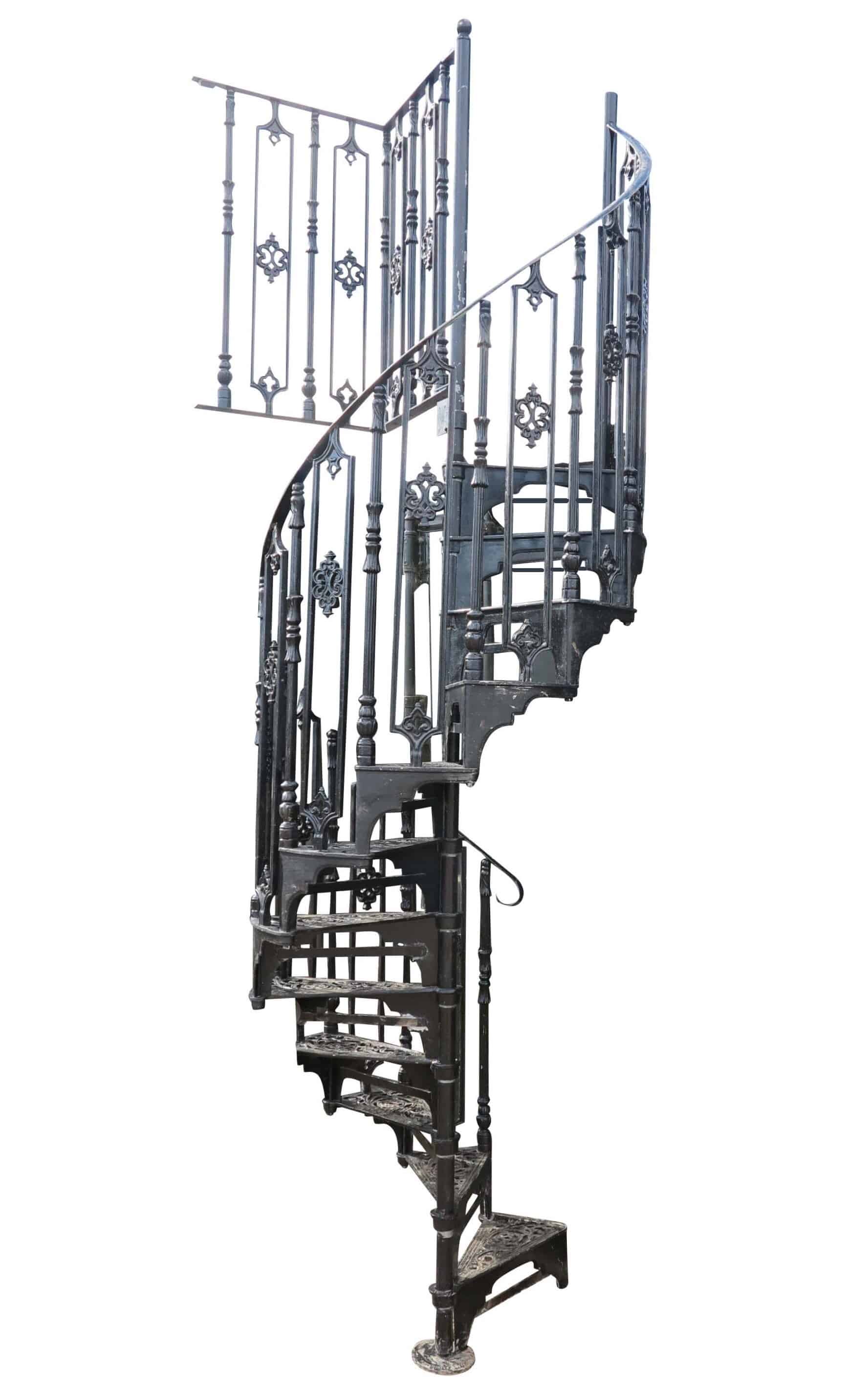 Cast Metal Cottage Craft Spiral Staircase With Balcony