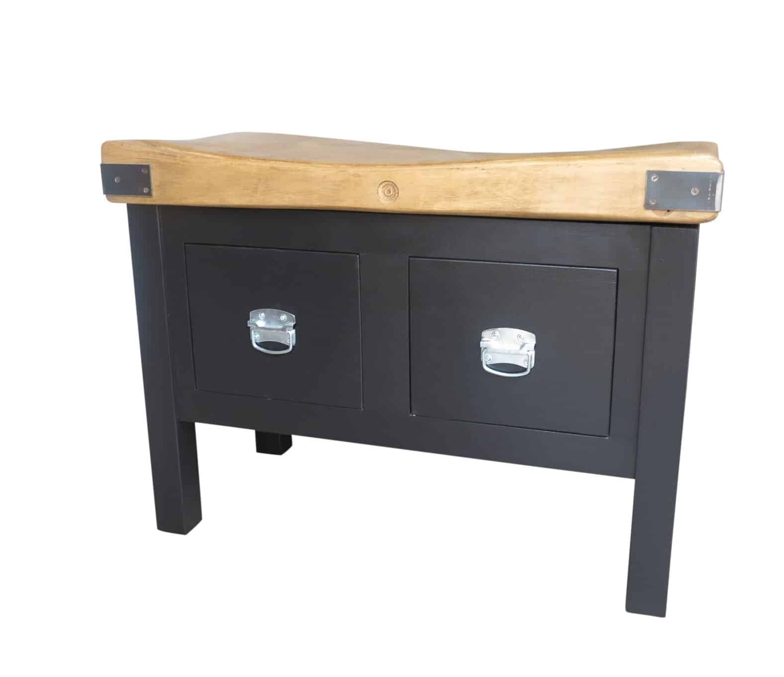 Original Butcher Block Top on Bespoke Base With Drawers