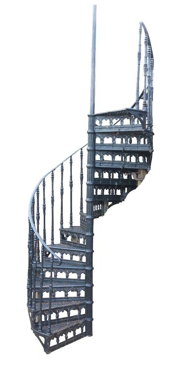Antique Victorian Decorative Cast Iron Spiral Staircase - 9060