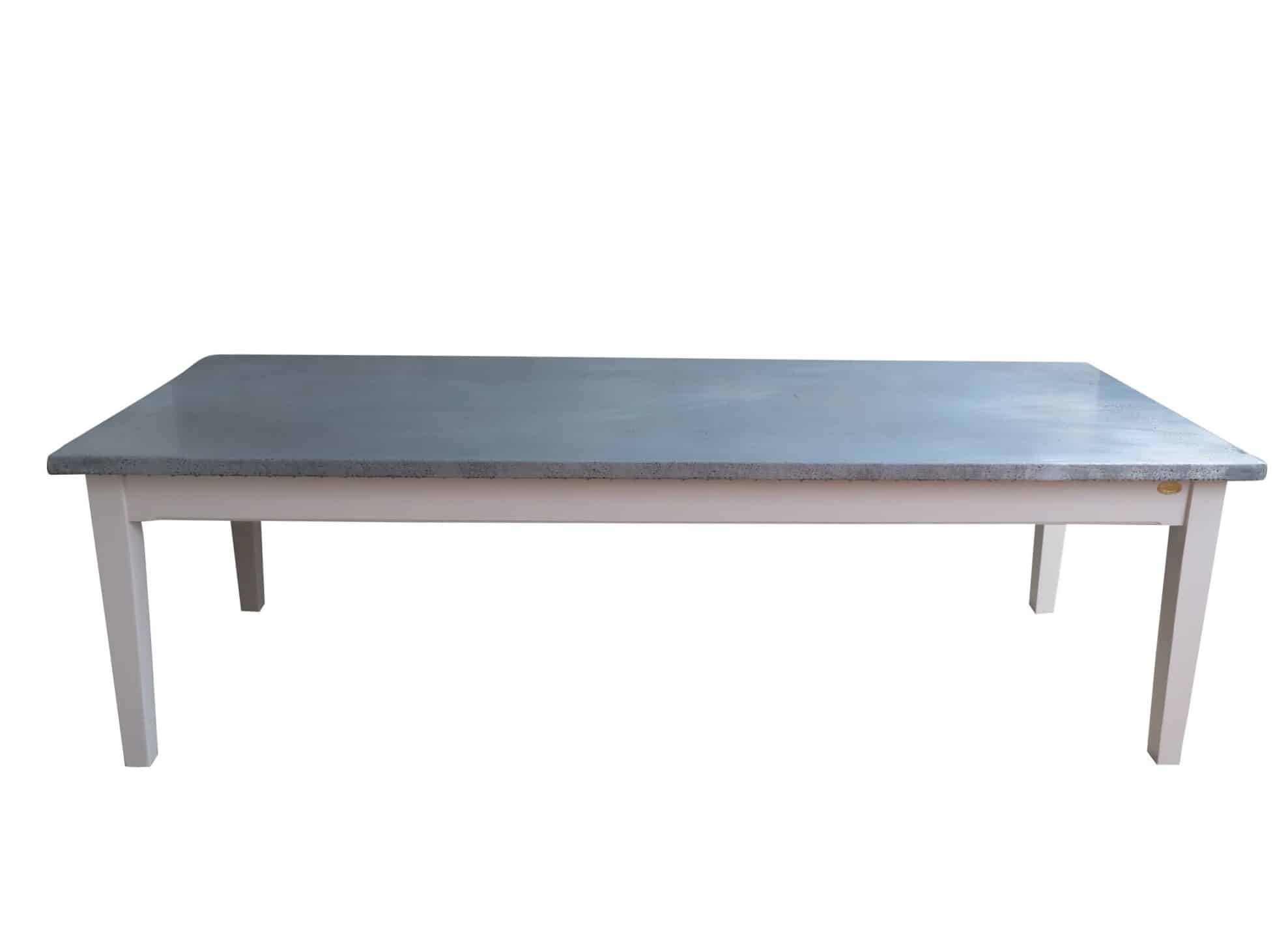 Handmade Large Distressed Zinc Top Dining Table