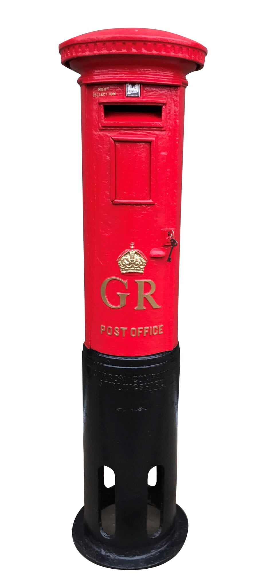 Reclaimed Original Cast Iron Red GR Pillar Box - 8882