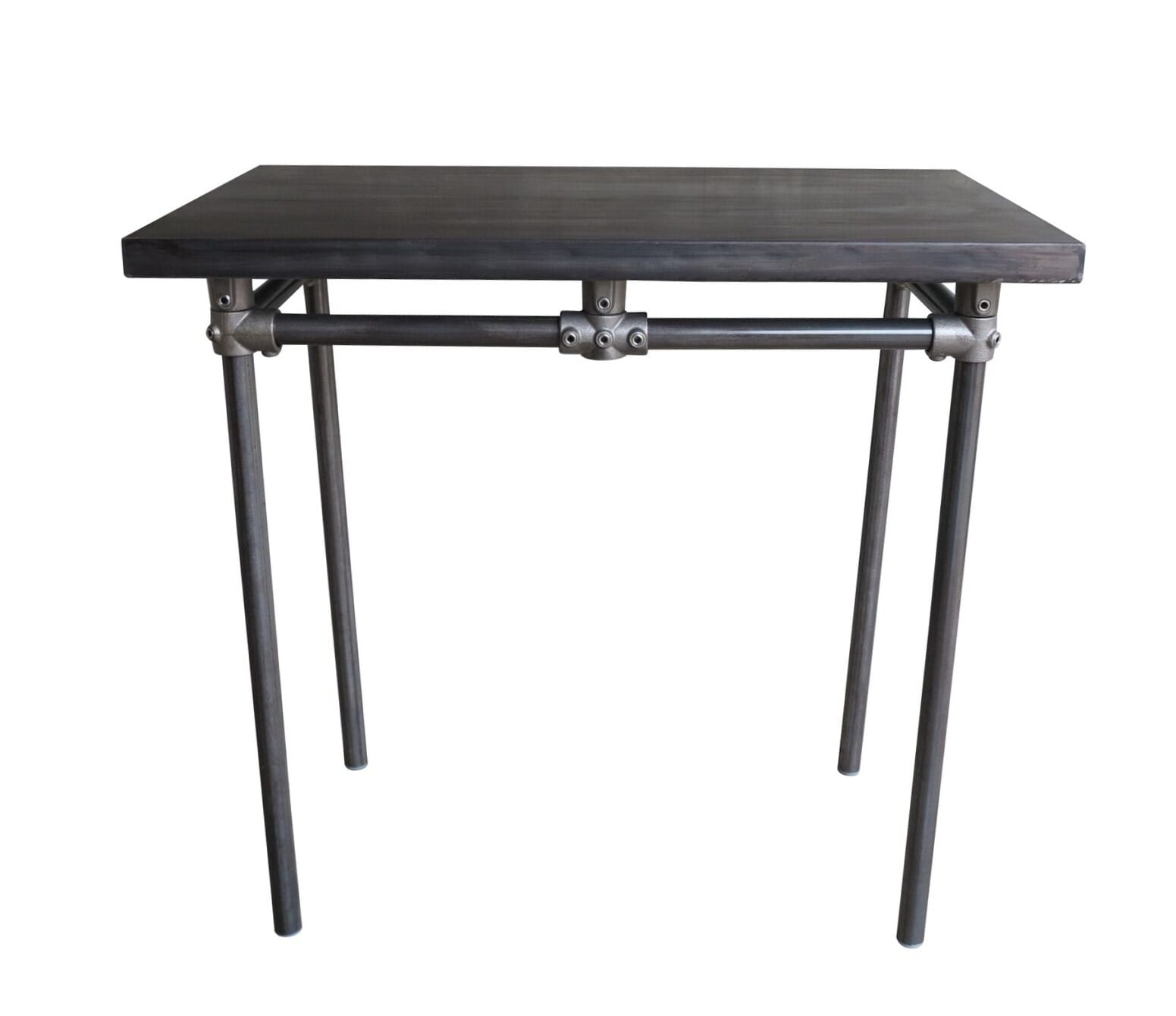 Antiqued Zinc Top Side Table With Metal Base - D1652