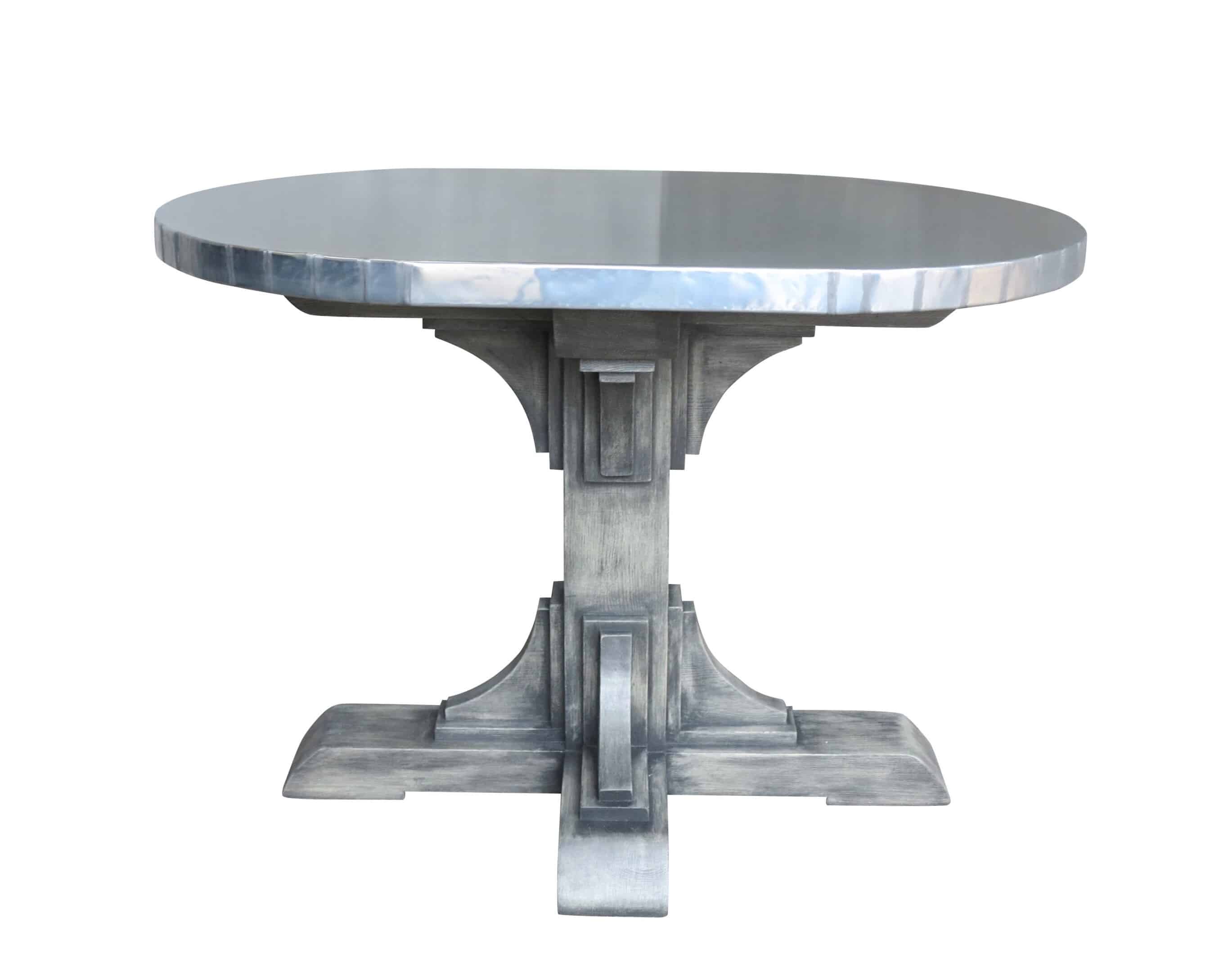 Bespoke Oval Natural Zinc Top On Gothic Style Pedestal
