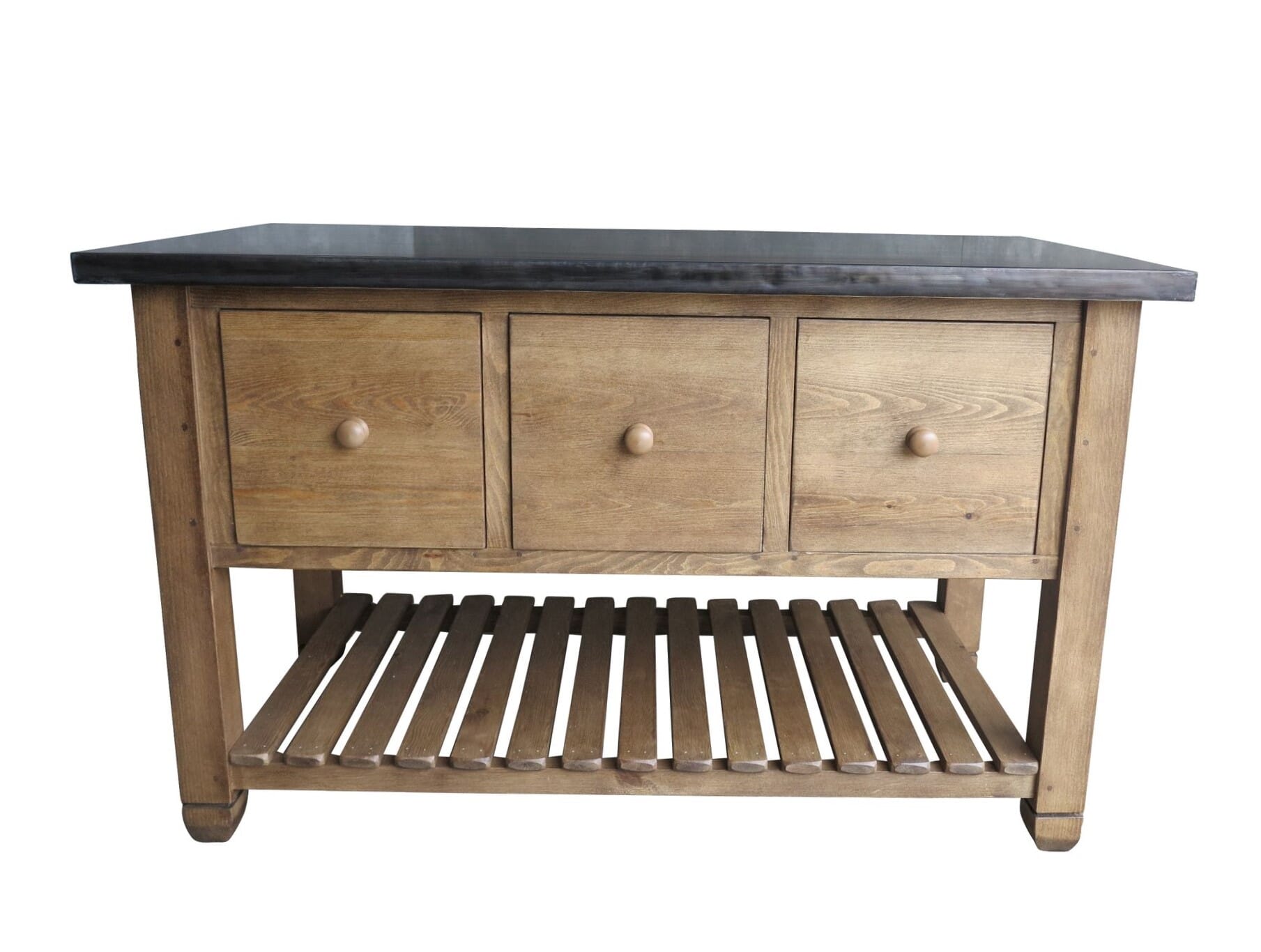 Bespoke Antiqued Zinc Top Kitchen Unit With Wooden Base - D1656