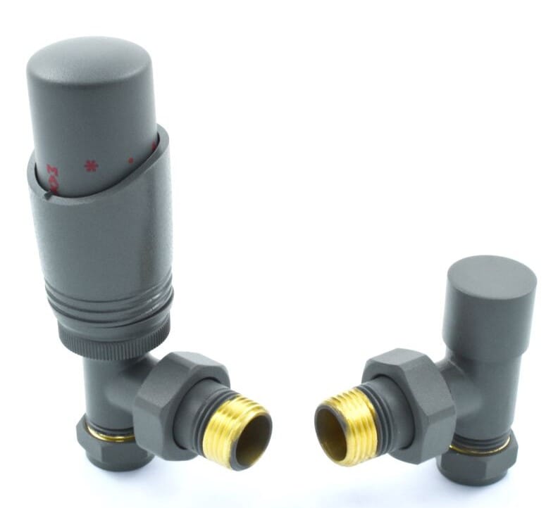 Delta Gunboat Grey Finish Thermostatic Radiator Valves  - DEAGB