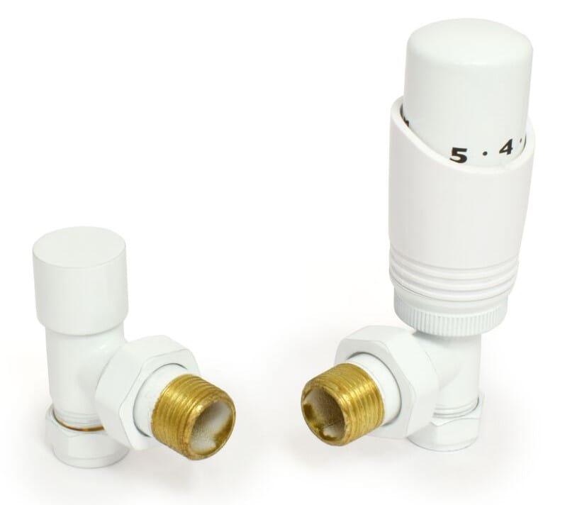 Delta White Finish Thermostatic Radiator Valves  - DEAW