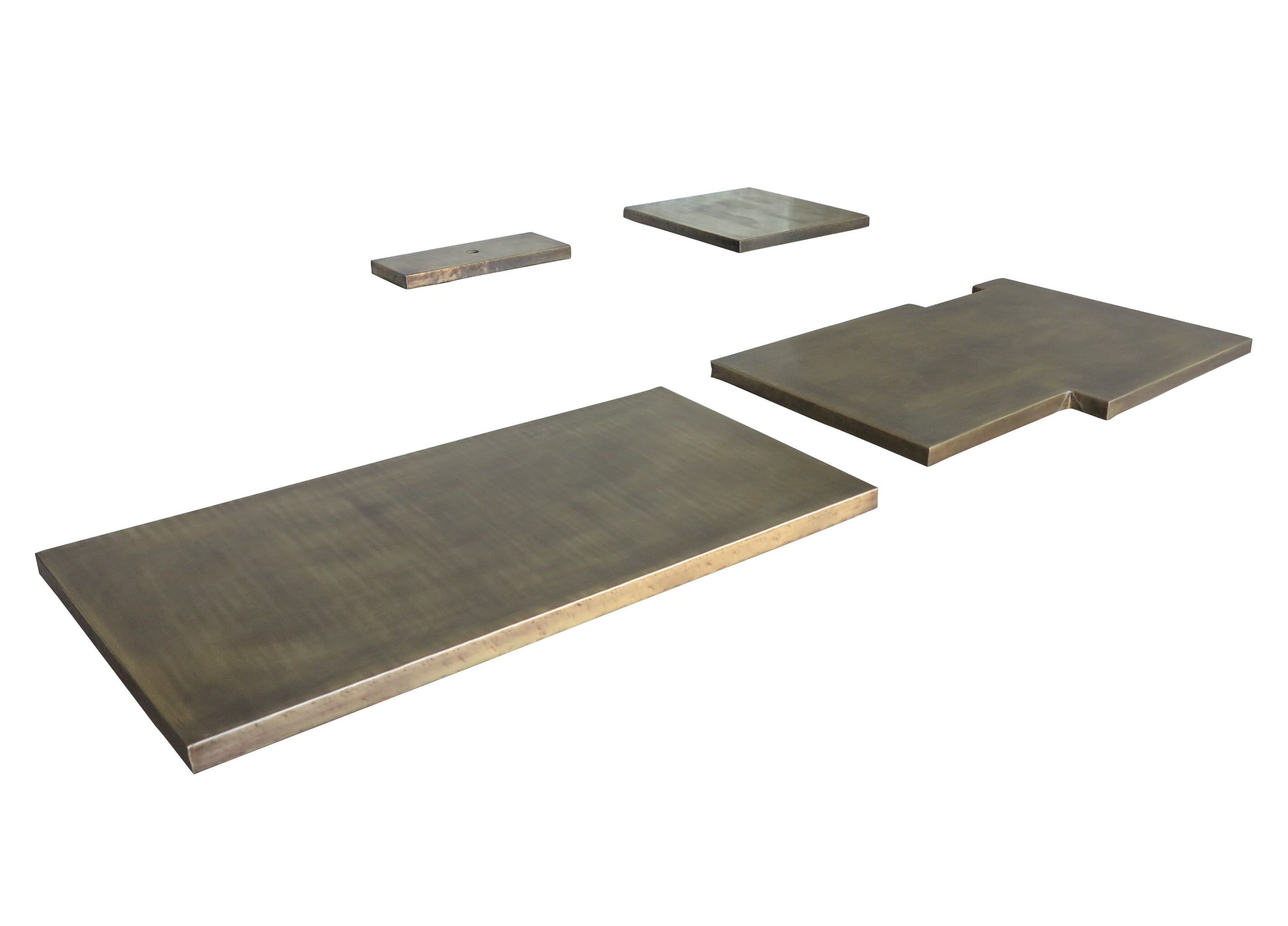 Handmade Antiqued Brass Kitchen Worktops With Cutouts - D1657