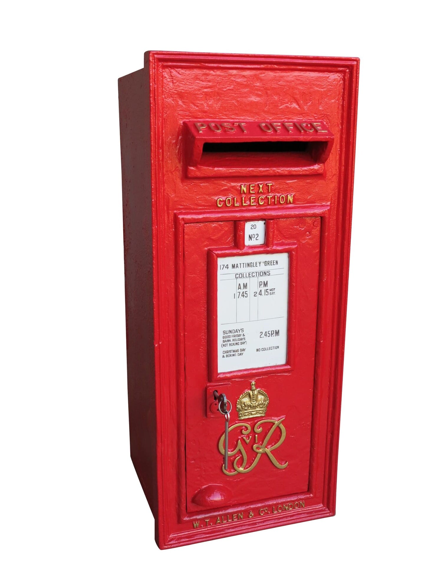 Original Red George 6th Wall Mounted Cast Iron Post Box - 8920