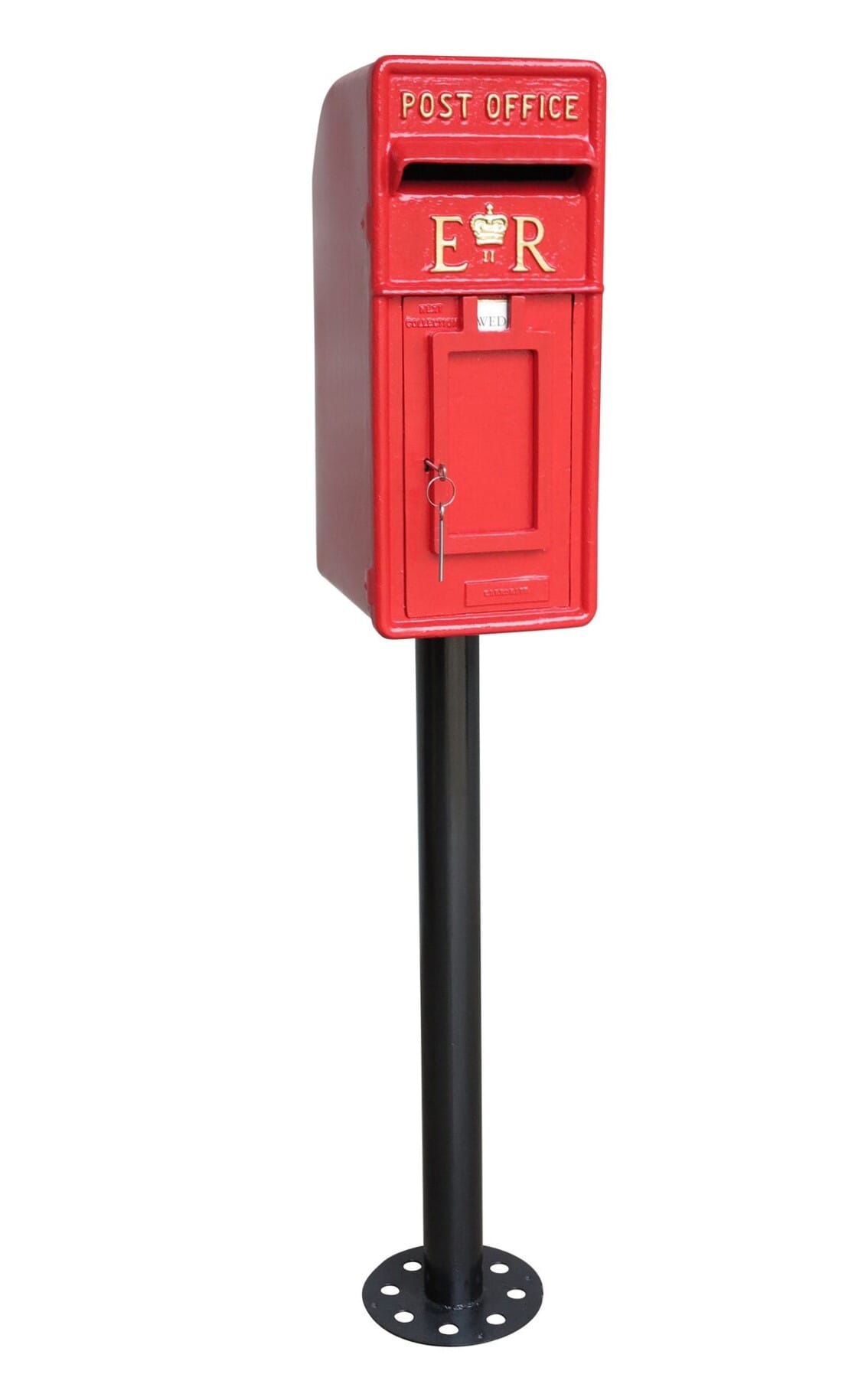 Post Office Cast Iron Original ER II Post Box & Pole - 9169