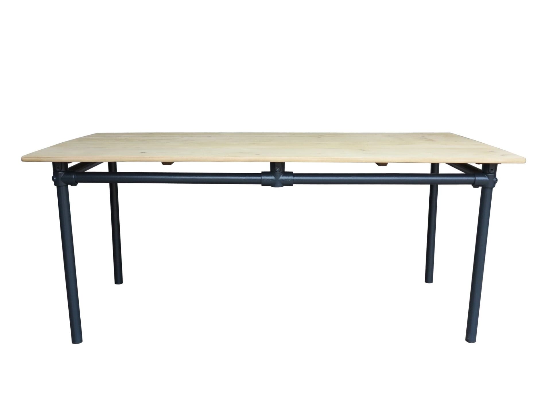 Reclaimed Pine Scrub Top & Metal Painted Table Base - D1664