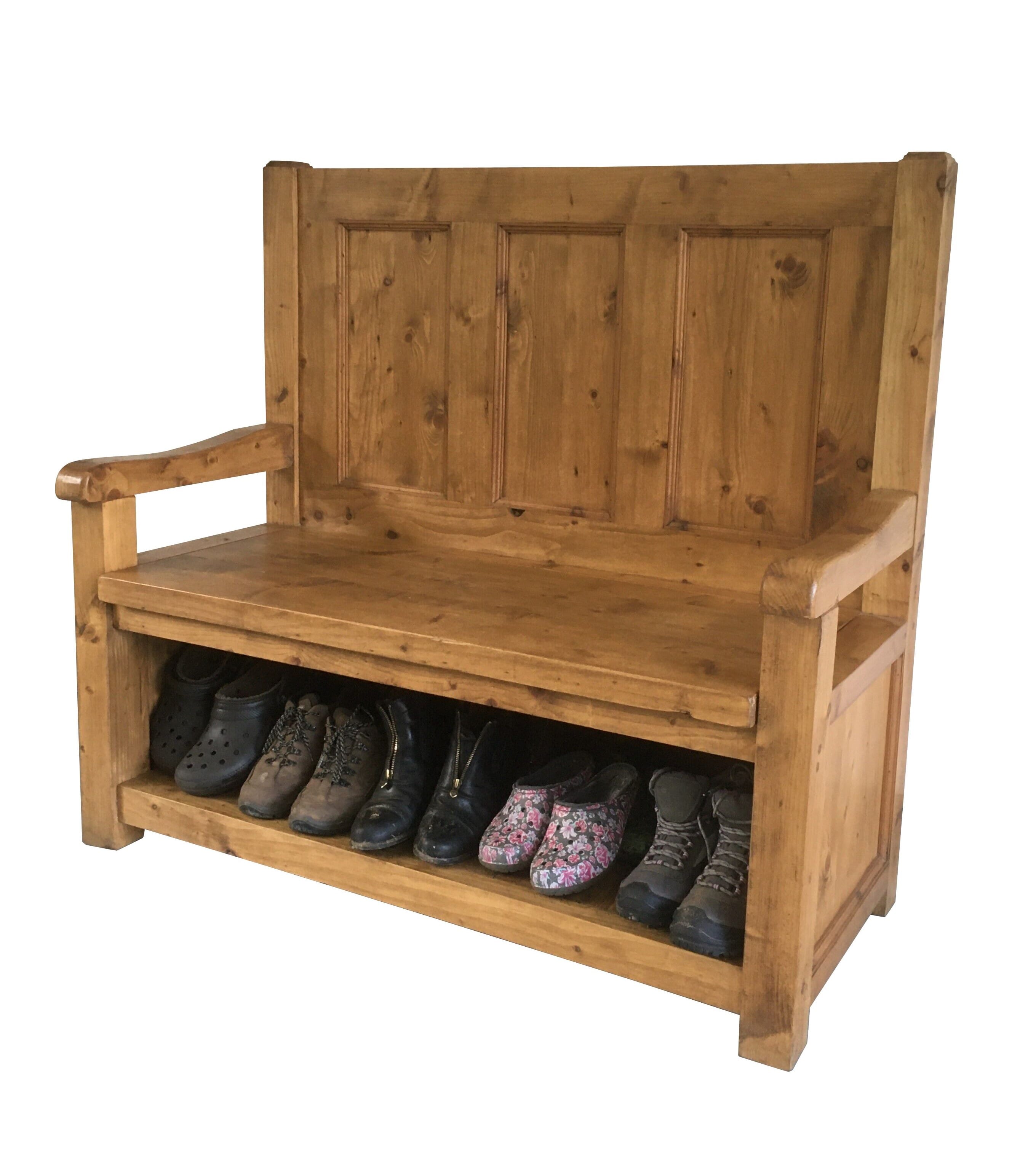 Handmade Reclaimed Pine Settle With Storage - D1665