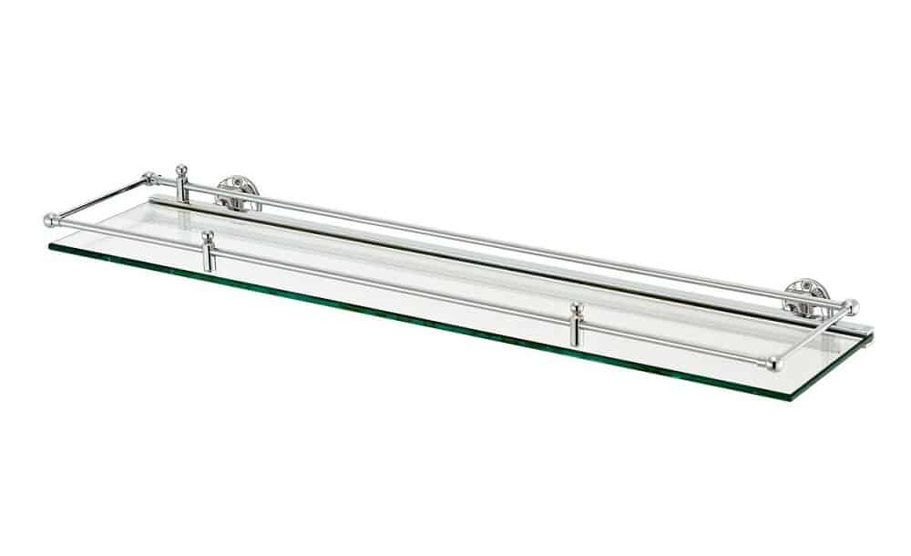 Chrome Thomas Crapper Classical Shelf With Hinged Guardrail