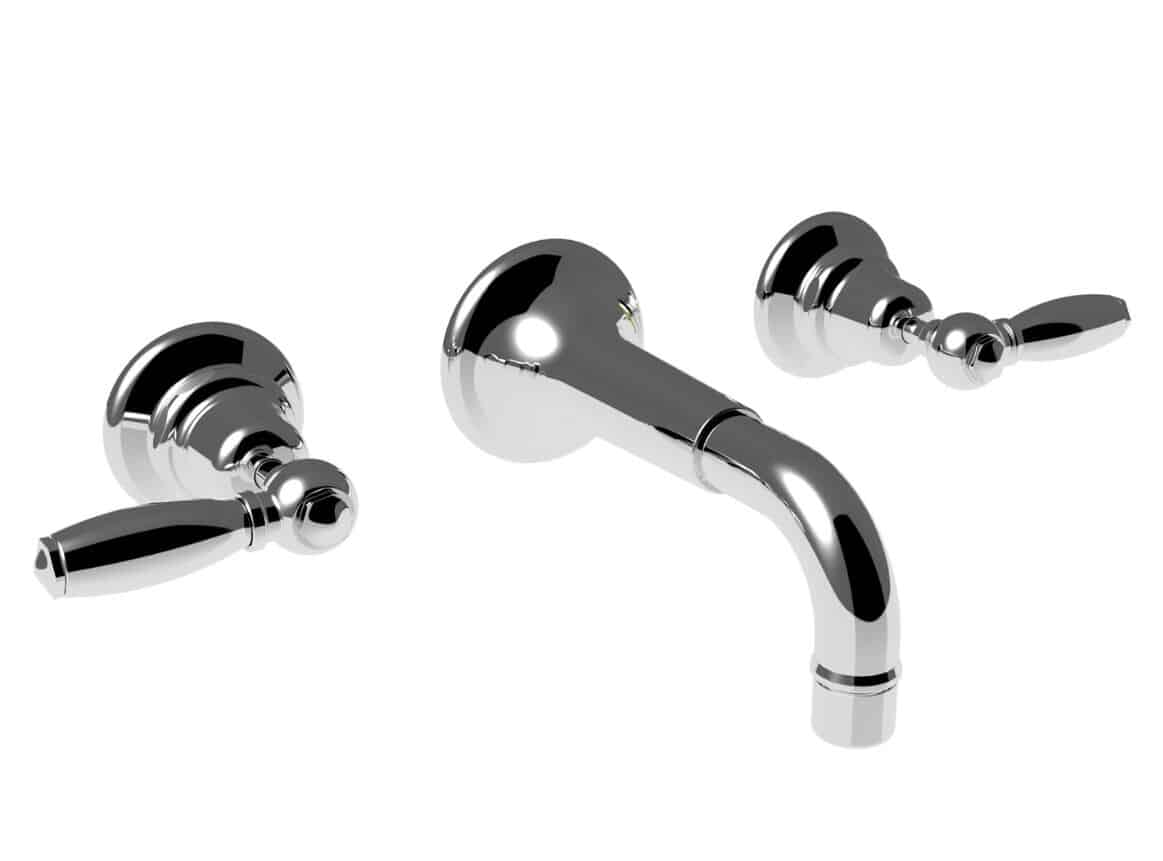 Thomas Crapper 1920 Lever 3 Tap-Hole Wall Basin Mixer