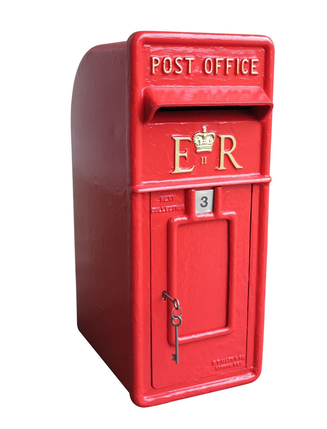 Genuine Post Office Red Cast Iron Original ER II Post Box - 9172