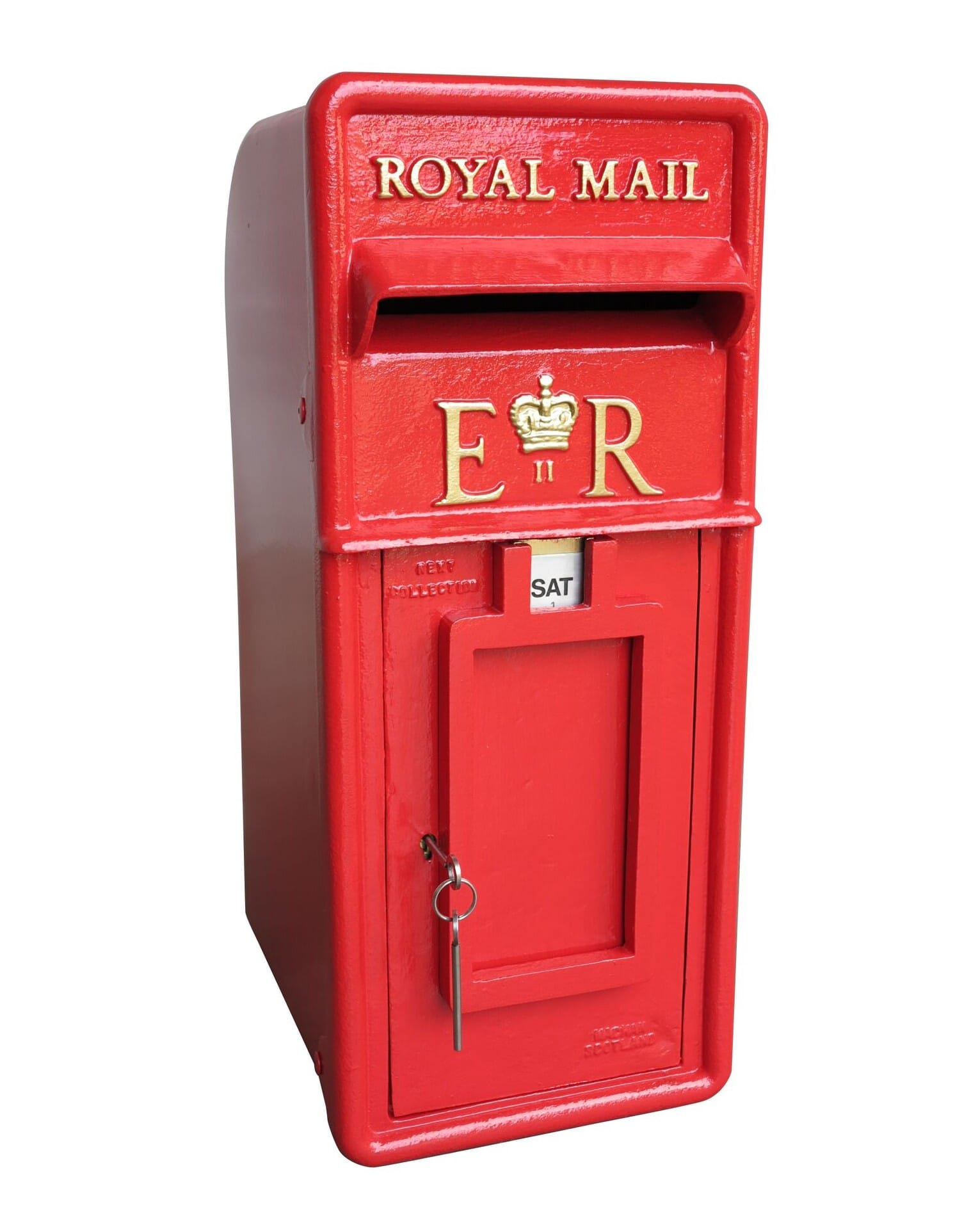 Royal Mail Red Cast Iron Original ER II Post Box - 9171