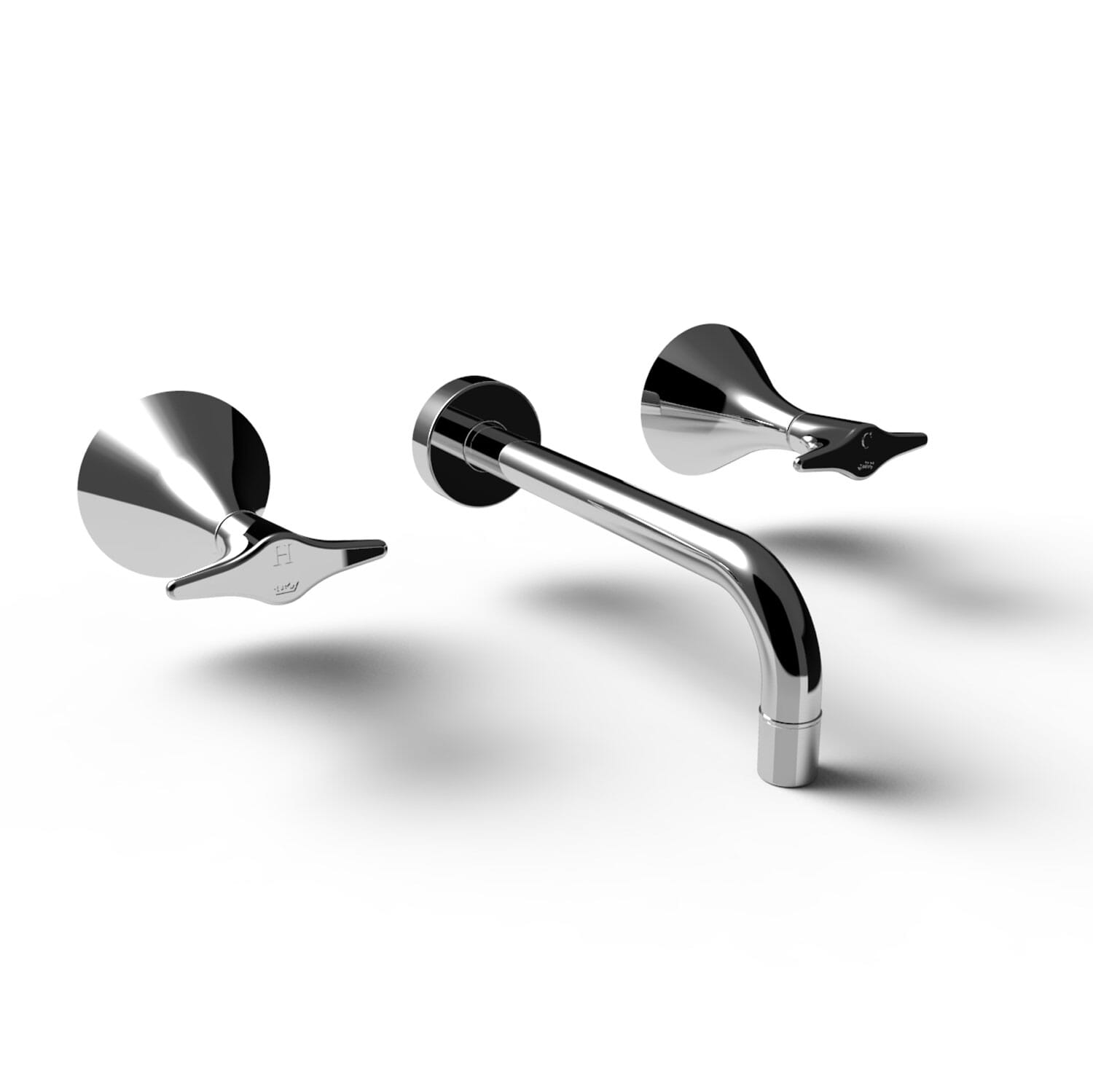 Thomas Crapper Spitfire 3 Tap Hole Wall Basin Mixer - TCSP403WCH