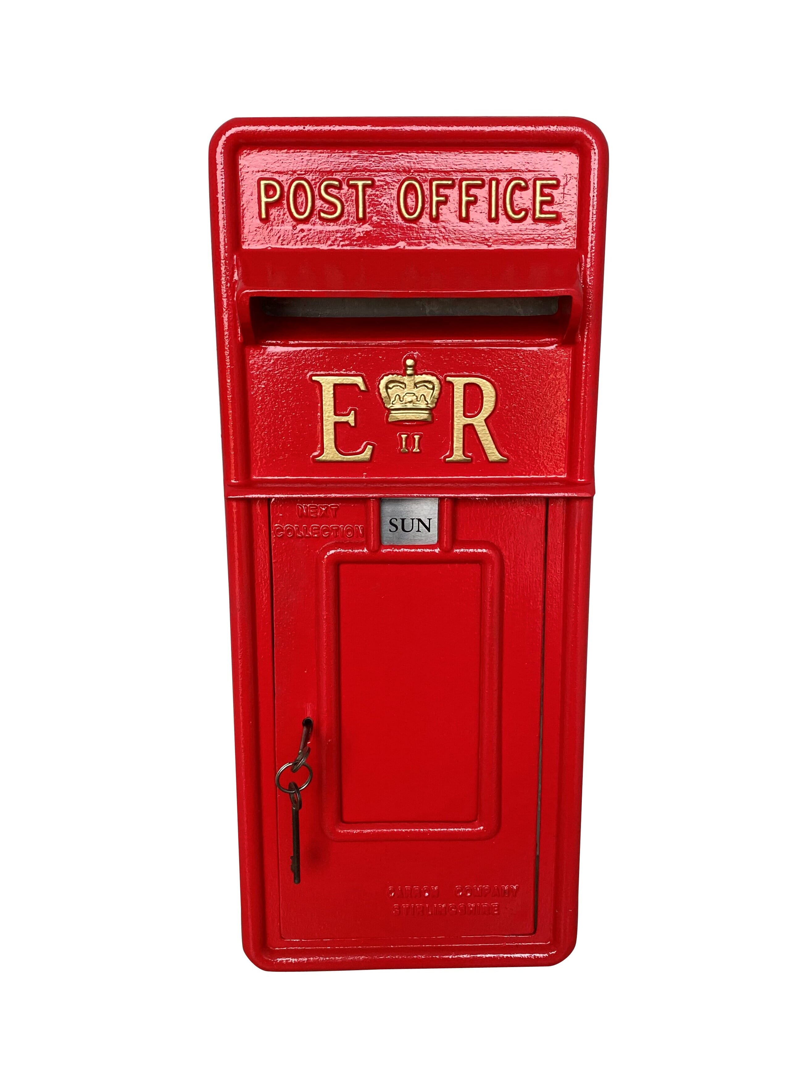 Original Post Office Red ER II Post Box Front Only - 9206