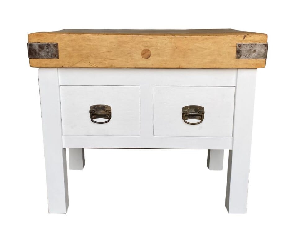 Original Butchers Block Top on Bespoke Base With Drawers - D1666