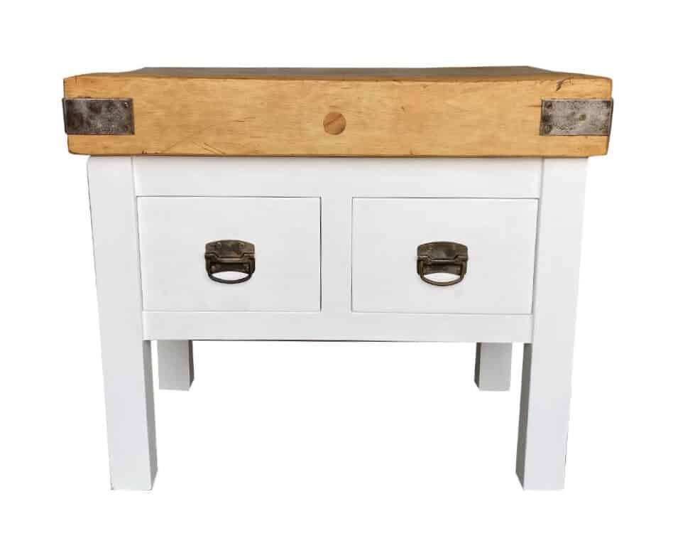 Original Butchers Block Top on Bespoke Base With Drawers