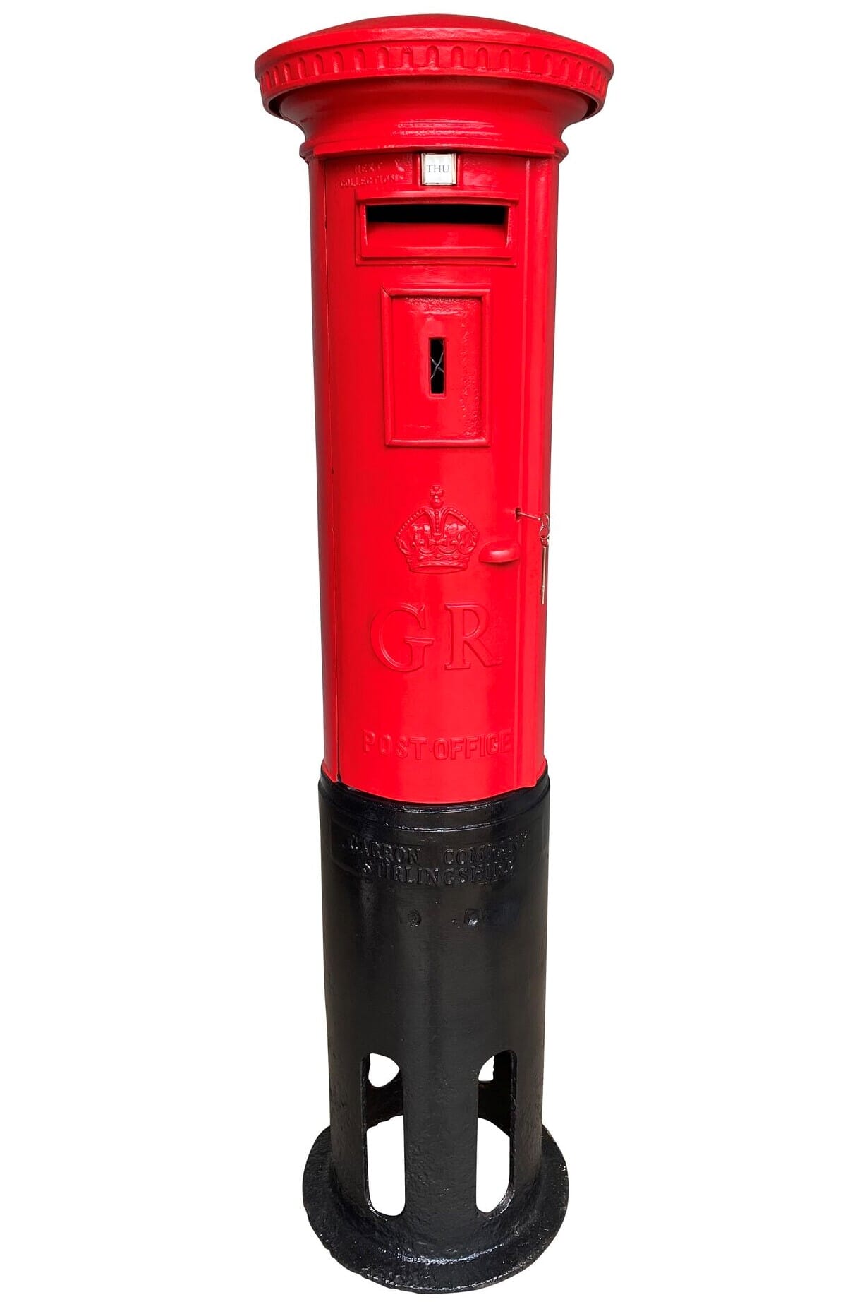 Original Salvaged Red Cast Iron George 5th Pillar Box - 9140