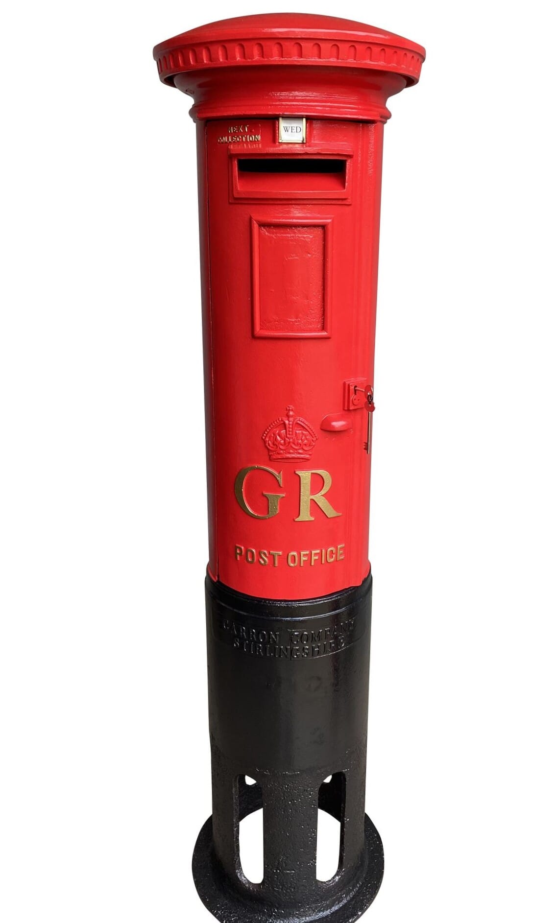 Original Reclaimed Red Cast Iron George 5th Pillar Box - 9115