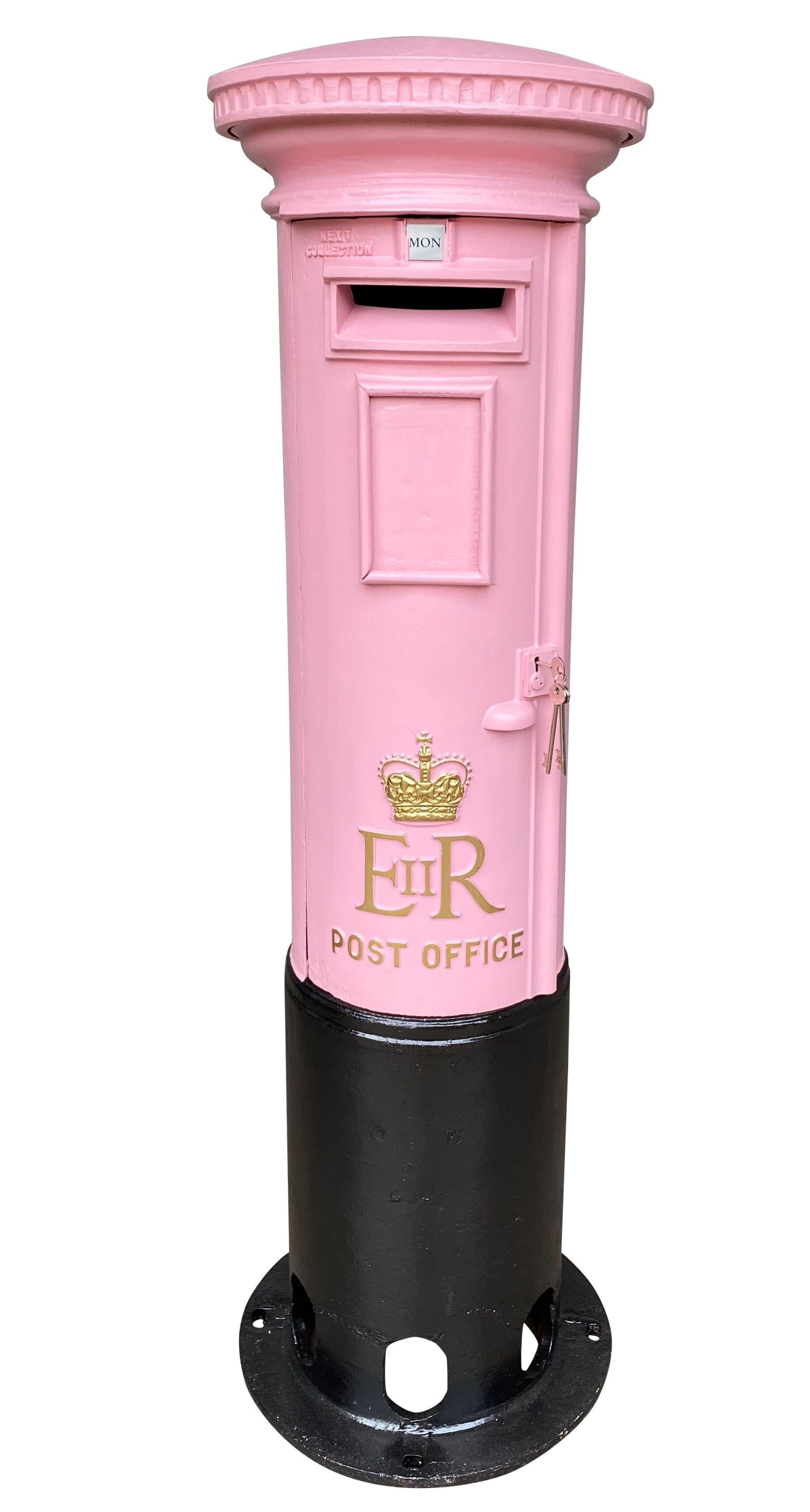 Original Reclaimed Cast Iron Elizabeth II Pink Pillar Box - 9120