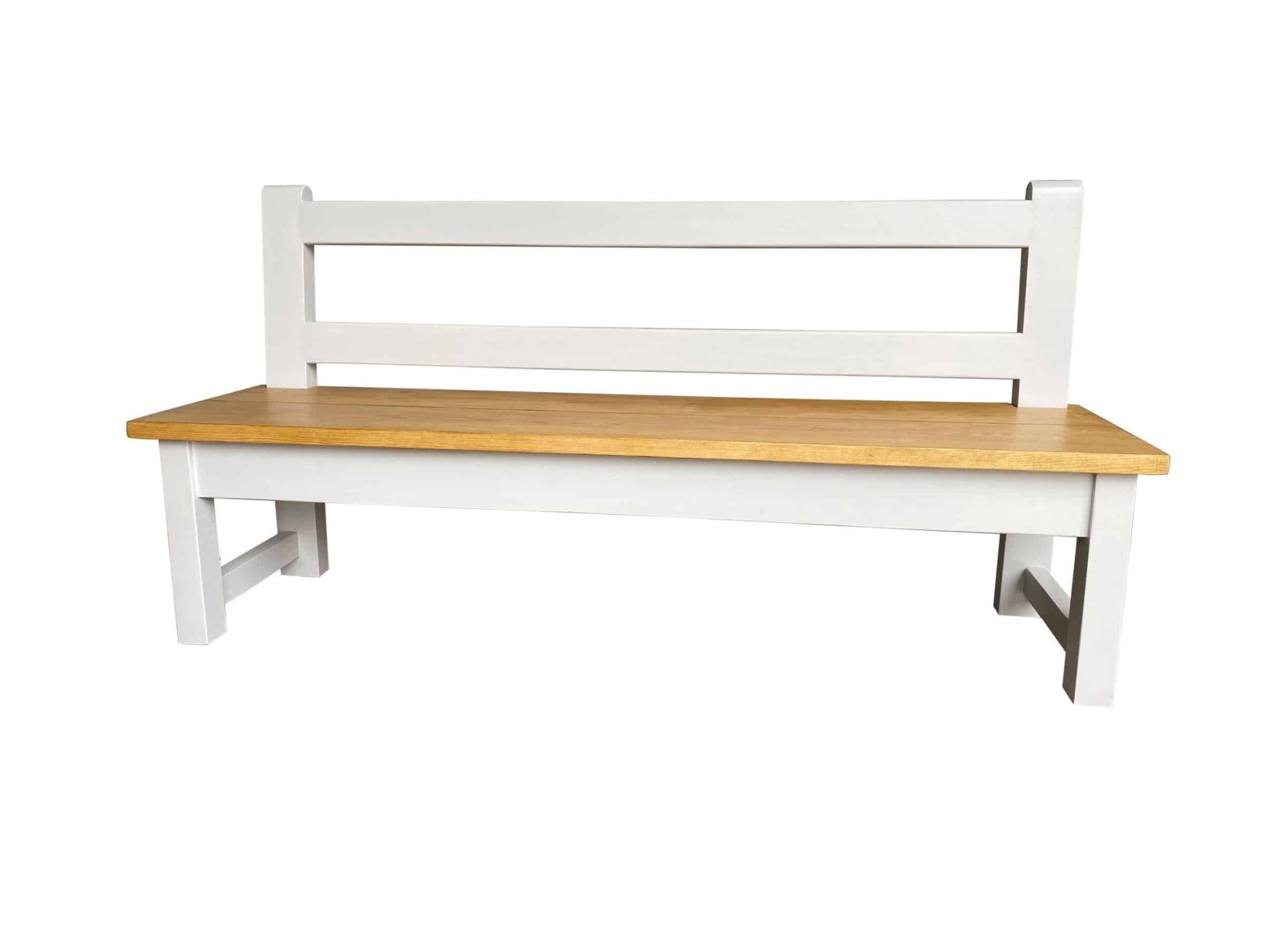 Reclaimed Pine Bespoke Wooden Bench with Back