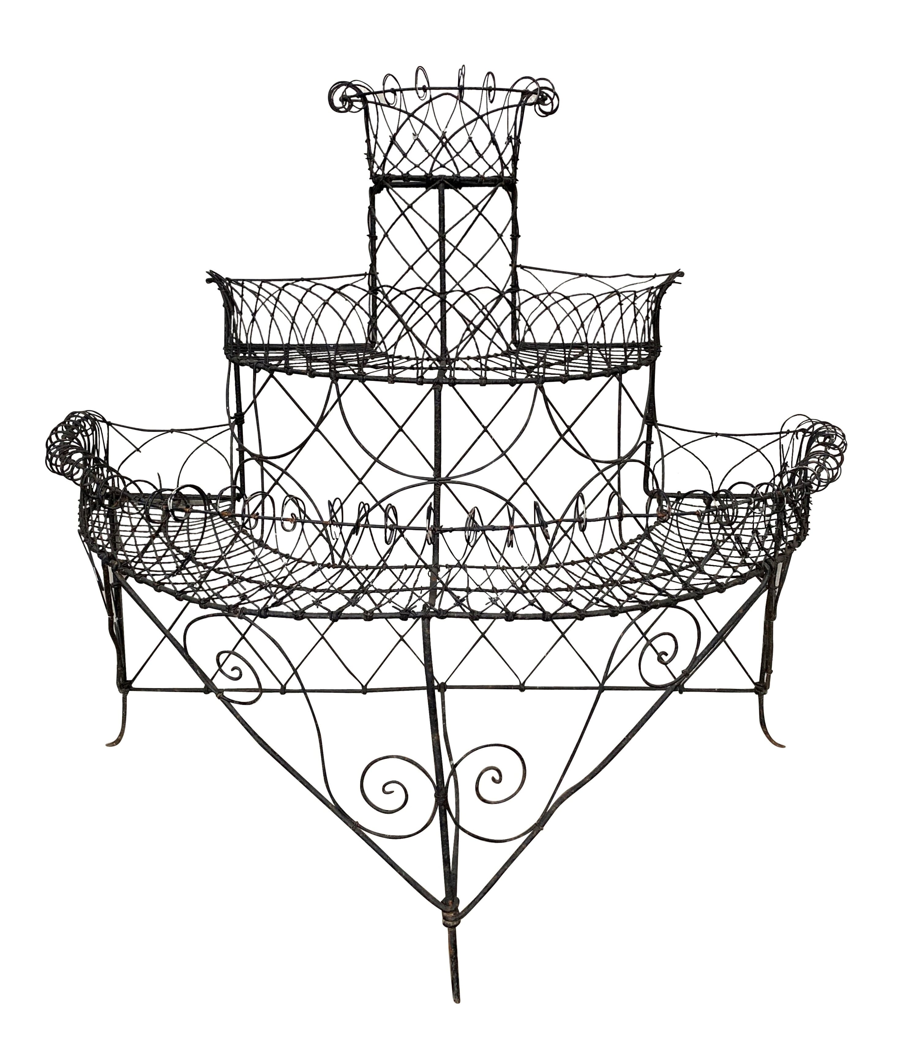 Garden Three Tier Warrington Design Wirework Plant Stand - 9208